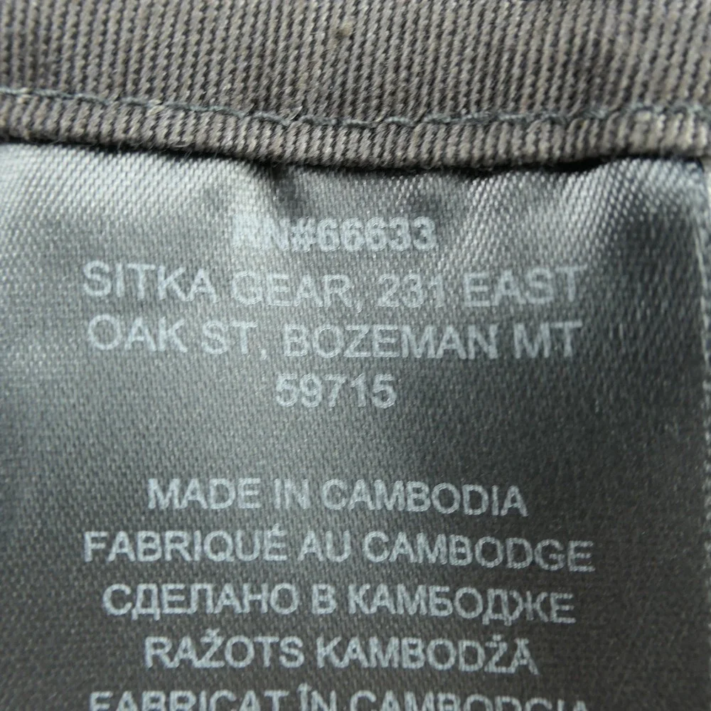 Sitka Back Forty Pant Mens 38R 38x32 Grey Stretch Outdoor Hunting Hiking Utility
